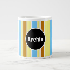 gestreepte gepersonaliseerde monogram mok 
