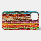 Gestreepte geweven stof weven natuurlijk Case-Mate iPhone case (Achterkant (horizontaal))