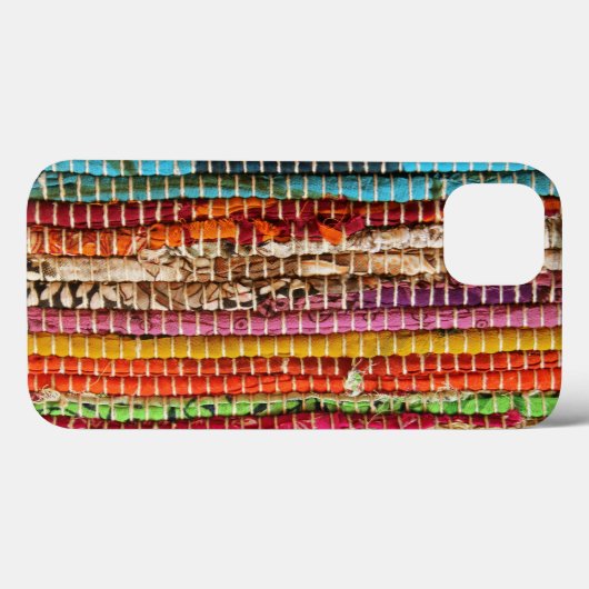 Gestreepte geweven stof weven natuurlijk Case-Mate iPhone case (Achterkant (horizontaal))