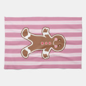Gestreepte Gingerbread Boy Keukendoek Theedoek (Horizontaal)
