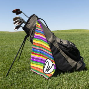 Gestreepte Golfaccessoires Gepersonaliseerde Kleur Golfhanddoek