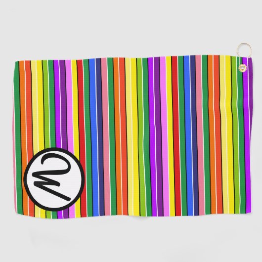Gestreepte Golfen Accessoires Gepersonaliseerd Kle Golfhanddoek (Horizontaal)