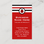 Gestreepte grafische Visitekaartje van Ladybug (Achterkant)