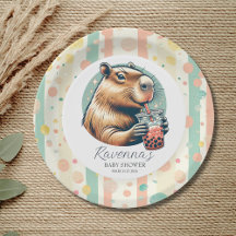 Gestreepte Grappige Capybara Aangepaste Naam Baby