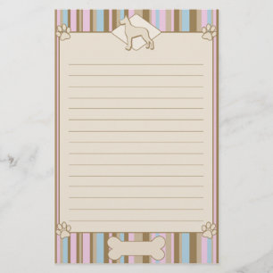 Gestreepte Great Dane Stationery Briefpapier