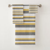 Gestreepte grijs, crème, gele handdoek (Insitu)