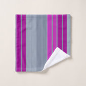 Gestreepte grijze paarse mode bad handdoek (Wasdoekje)