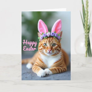Gestreepte groene kater kerstkaart kaart