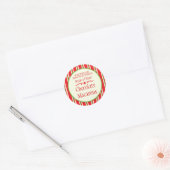 Gestreepte groene rode cookie swap bakken cadeau s ronde sticker (Envelop)