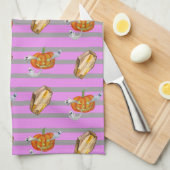 Gestreepte Halloween Theedoek (Quarter Fold)