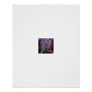 Gestreepte Hand die Paddenstoelen Vasthoudt Kunst Perfect Poster