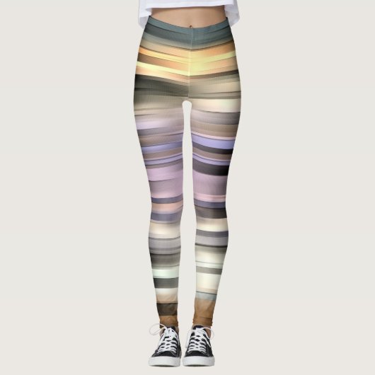 Gestreepte helling Abstract Leggings (Voorkant)