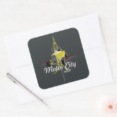 Gestreepte Hi-Boy Roadster Toolbox Decal Vierkante Sticker (Envelop)