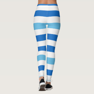 Gestreepte horizon blauw en wit leggings