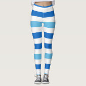 Gestreepte horizon blauw en wit leggings (Voorkant)