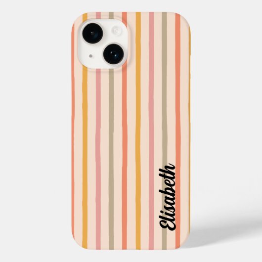 Gestreepte iPhone-hoes met naam | Aangepaste telef Case-Mate iPhone Case (Achterkant)