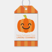 Gestreepte Jack o Lantern Personalized Cft Labels Cadeaulabel (Voorkant)