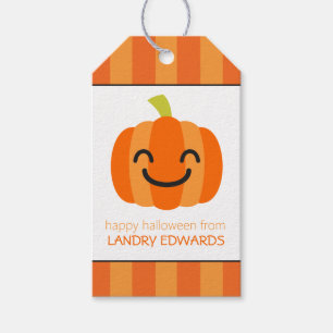 Gestreepte Jack o Lantern Personalized Cft Labels Cadeaulabel