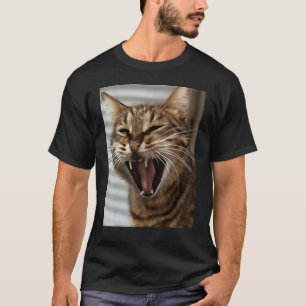 Gestreepte Kat Gaapt Artistiek Portret 1 T-shirt
