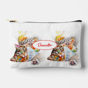 Gestreepte Kat Katten Schattig Aquarel Schilderen  Etui