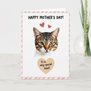 Gestreepte Kat Zalig Moederdag Kaart