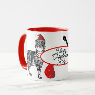 Gestreepte Katten Kerstmis Kerstman Hoed Katten Ro Mok