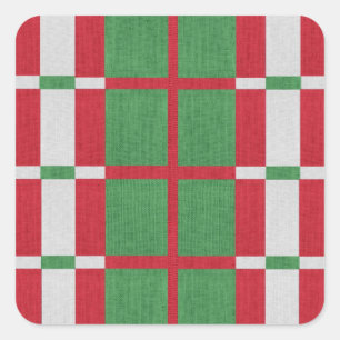 Gestreepte kerst vierkante sticker
