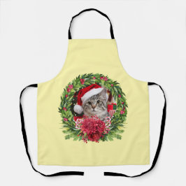 Gestreepte Kerstkrans Schort