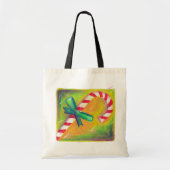 Gestreepte Kerstmis Candy Cane Art Illustratie Tote Bag (Voorkant)
