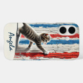 Gestreepte kitten, gestreepte muur Case-Mate iPhone case (Achterkant (horizontaal))