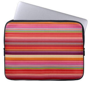 gestreepte kleuren bevestigen laptop sleeve