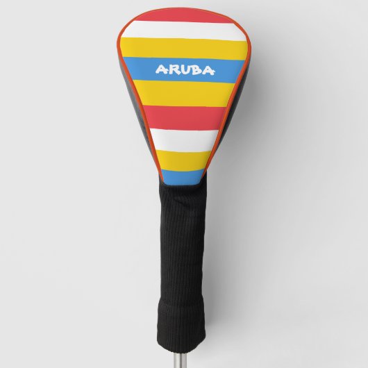 Gestreepte kleuren van de vlag van Aruba Golfheadcover (Voorkant)