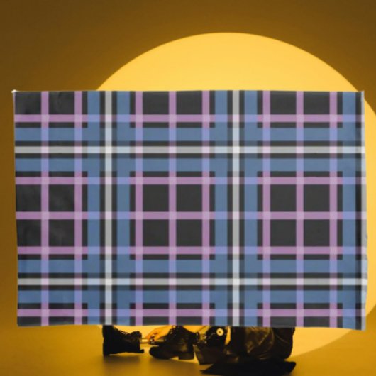 Gestreepte kussensloop – Blauw, Lavendel & Zwart