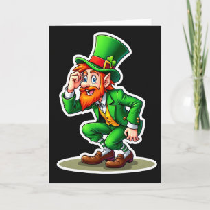 Gestreepte Leprechaun Lach Kaart