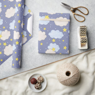 Gestreepte lucht voor jongens cadeaupapier