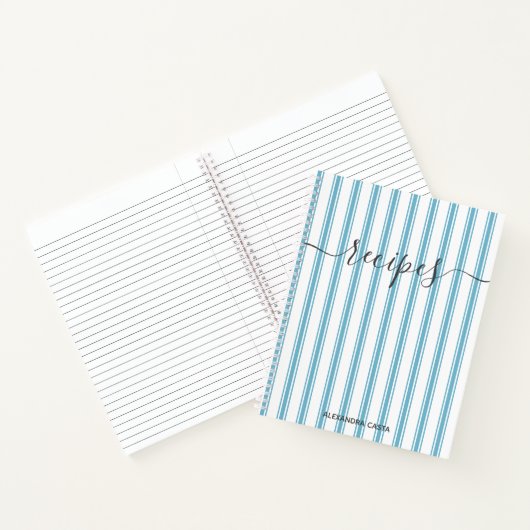  gestreepte minimalistische script aangepaste rece notitieboek (Binnen)