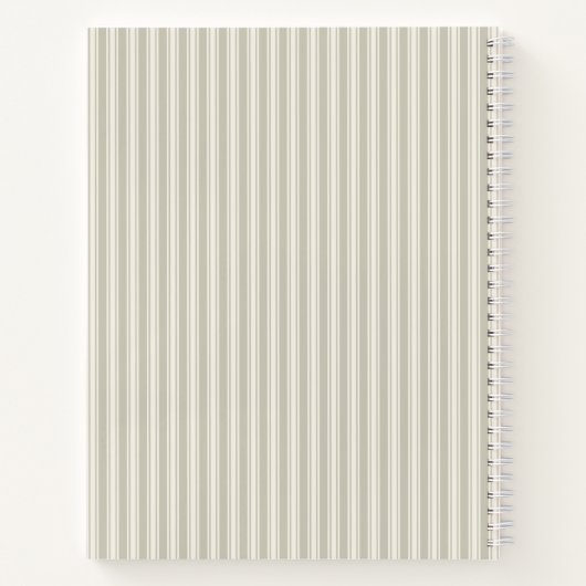 gestreepte minimalistische script aangepaste rece notitieboek (Achterkant)
