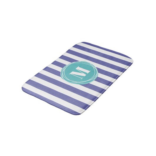 Gestreepte monogram badmat (Gekanteld)
