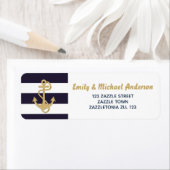 Gestreepte Nautical Adresetiketten Anchor Navy Gol Etiket (Insitu)