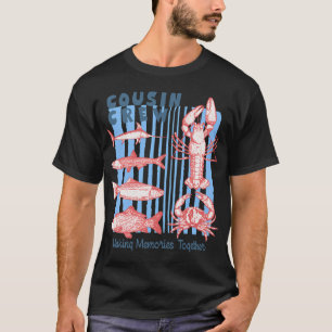Gestreepte neef bemanning maakt herinneringen same t-shirt