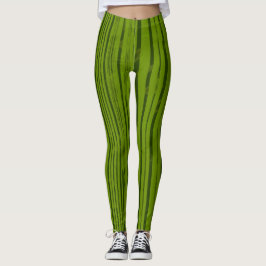 gestreepte olijf leggings