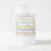 Gestreepte pastels (gemengde patronen) matglas bierpul (Voorkant links)