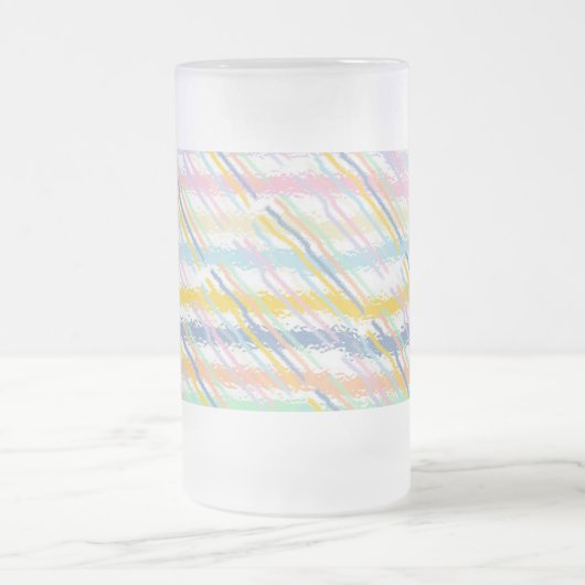 Gestreepte pastels (gemengde patronen) matglas bierpul (Center)