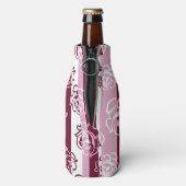 Gestreepte patroon met rozen flesjeskoeler (Fles Achterkant)