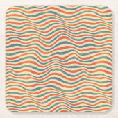Gestreepte patroon vierkante kartonnen onderzetter (Voorkant)