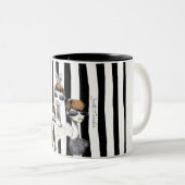 Gestreepte Pixie Cup Tweekleurige Koffiemok (Voorkant rechts)