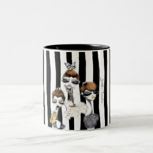 Gestreepte Pixie Cup Tweekleurige Koffiemok