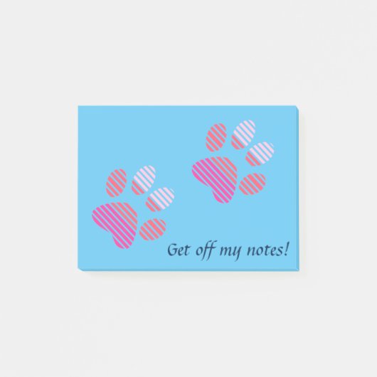 Gestreepte Pootafdrukken Post-it® Notes (Voorkant)