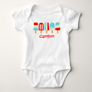 Gestreepte Popsicles Gepersonaliseerd T-shirt Body