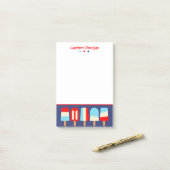 Gestreepte Popsicles Personalized Post-it Notitieb Post-it® Notes (Op bureau)